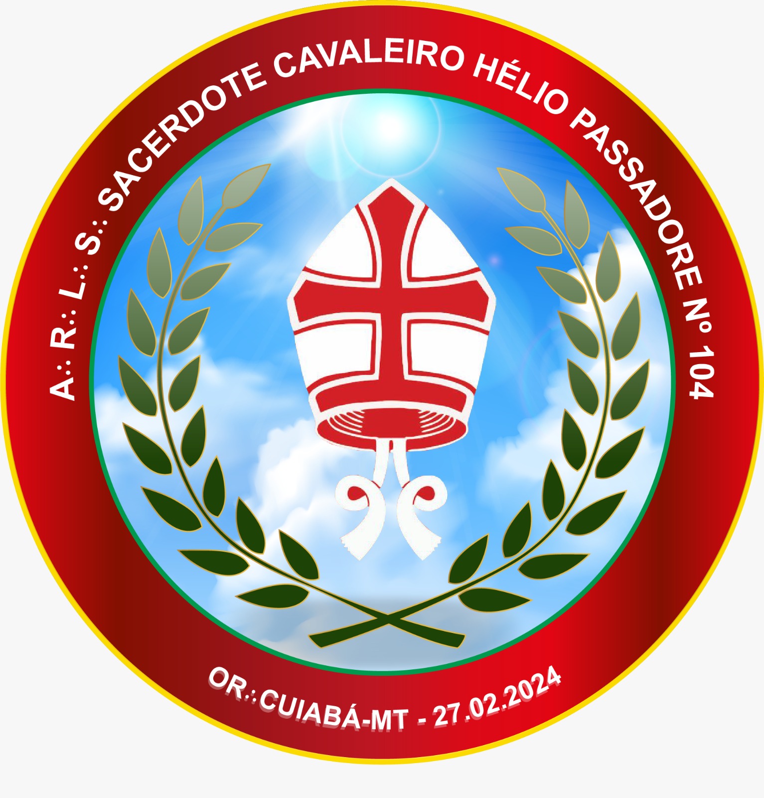 Logo ARLS Sacerdote Cavaleiro Hélio Passadore Nº 104
